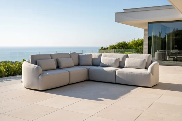 Flow Yavi Lounge-Ecksofa in Graumel Chalk