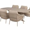 4 Seasons Outdoor Sardinia low dining Esstischgruppe Latte mit Nevada Tischplatte 250 x 105 cm