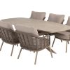Taste by 4 Seasons Puglia Low-Gartenmöbel-Set Latte mit Nevada-Tisch mit Keramikplatte 250 cm