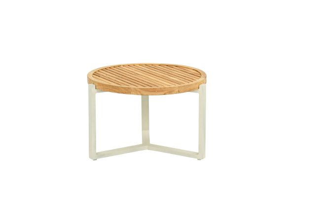 Apple Bee Monaco Loungetisch Oyster mit runder Teakholzplatte Ø 60 cm