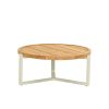 Apple Bee Monaco Loungetisch Oyster mit runder Teakholzplatte Ø 75 cm