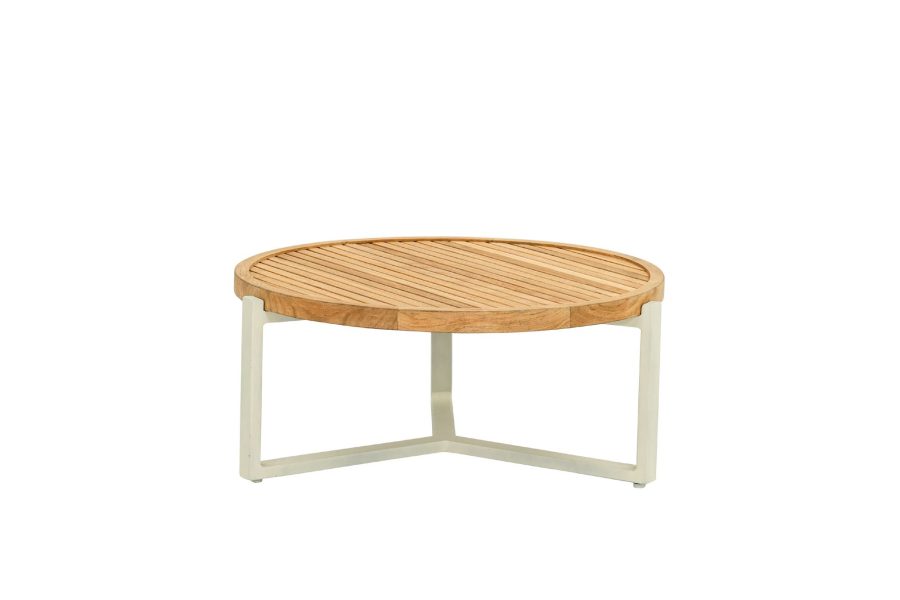 Apple Bee Monaco Loungetisch Oyster mit runder Teakholzplatte Ø 75 cm