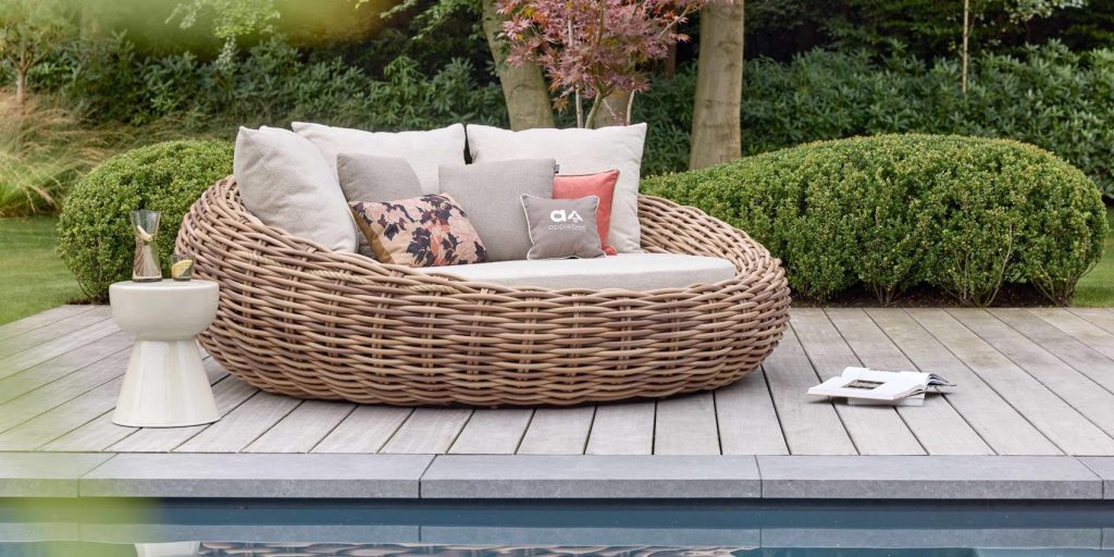 Apple Bee Cocoon Lounge-Bett Bouclé