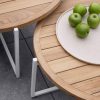 Apple Bee Condor Loungetische oyster mit runden Teakholzplatten Ø 94 und Ø 74 cm -Detail