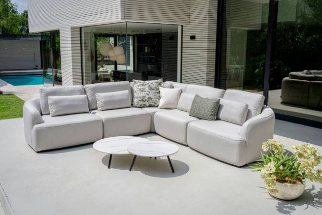 Flow Yavi Lounge-Ecksofa in Graumel Chalk