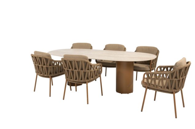 4 Seasons Outdoor Biarritz Gartenmöbel-Set Amber mit Colorado Tisch 240 cm