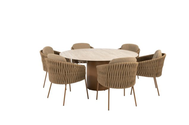 4 Seasons Outdoor Molina Gartenmöbel-Set Amber mit Colorado Tisch Ø 160 cm