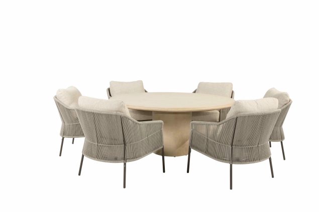 Taste by 4 Seasons Florence Low Dining Gartenmöbel-Set mit Hampton Tisch Ø 160 cm