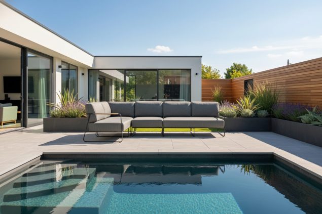 4 Seasons Outdoor Coast Ecksofa XL mit Axel Tisch 80 x 80 cm SALE