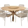 Taste by 4 Seasons Barista Garten-Set latte mit Prado Teakholz Tisch Ø 160 cm und Lazy Susan