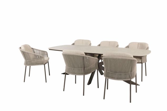 Taste by 4 Seasons Florence Gartenmöbel-Set Terre mit Prado-Tisch mit Keramikplatte 240 cm