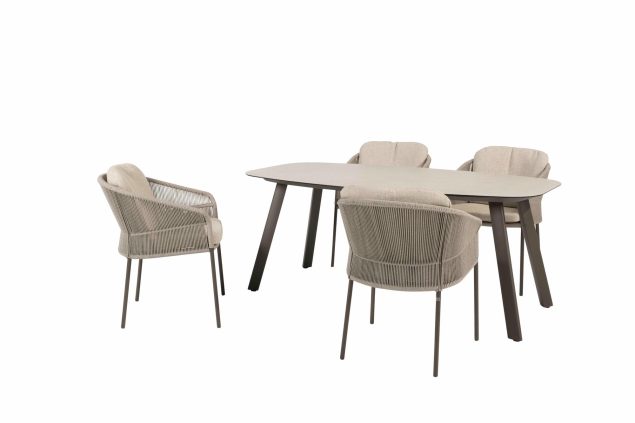 Taste by 4 Seasons Florence Gartenmöbel-Set Terre mit Manolo-Tisch mit bedruckter Keramikplatte 180 cm