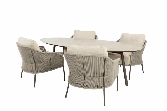 Taste by 4 Seasons Florenz Low Dining Gartenmöbel-Set Terre mit Salute Tisch 220 cm