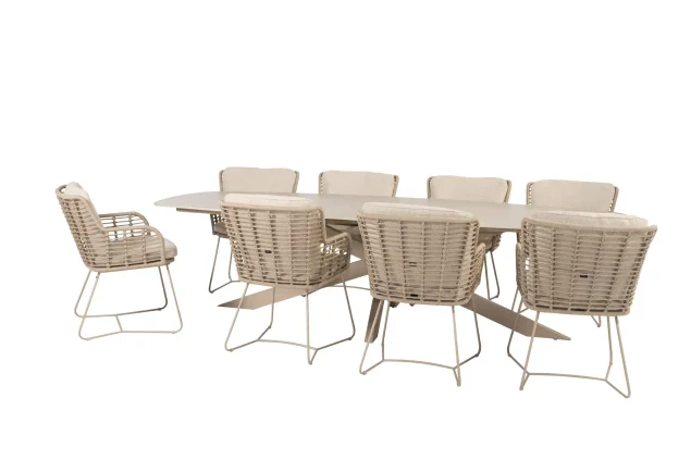 4 Seasons Outdoor Fabrice Gartenmöbel-Set Latte mit prado Tisch 300 cm