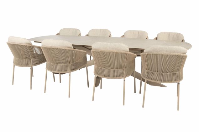 Taste by 4 seasons Florence Gartenmöbel-Set latte mit Prado Tisch 300 cm