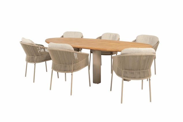 Taste by 4 Seasons Florence Gartenmöbel-Set Latte mit Estate Tisch - Teakholzplatte 240 cm