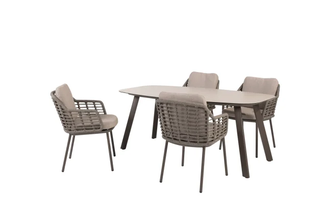 Taste by 4 Seasons Puglia Gartenset Terre mit Manolo Tisch mit bedruckter Keramikplatte 180 cm