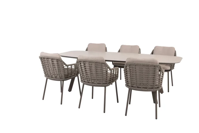 Taste by 4 Seasons Puglia Esstischset terre mit Manolo tisch mit Keramikplatte 240 x 103 cm