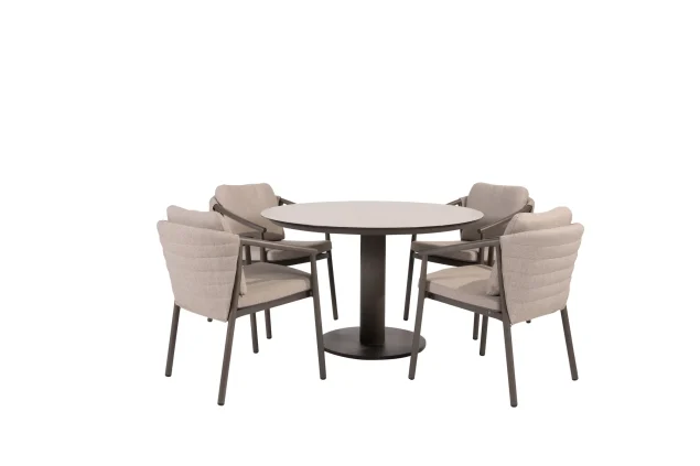 Taste by 4 Seasons Barolo Gartenmöbel-Set mit Sarah Tisch mit bedruckter Keramikplatte Ø 120 cm