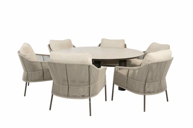 Taste by 4 Seasons Florence Low-Dining Esstischgruppe Terre mit Donato Tisch Ø 160 cm