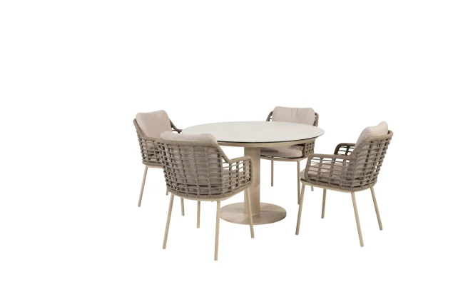 Taste by 4 Seasons Puglia Gartenmöbel-Set Terre mit Sarah Tisch - Platte Ø 120 cm
