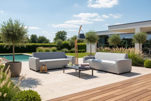 Flow. Club Sofa-Set lead chiné