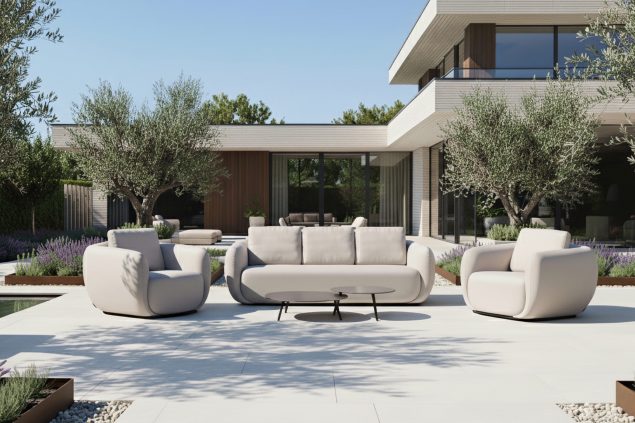 Flow Cosmo Sofagarnitur XL in Graumel Chalk