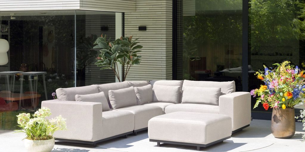 Flow. Lux M Eckbank Sunbrella graumel chalk