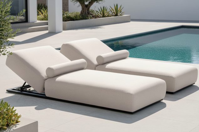 Flow. Sentosa Daybed Graumel chalk mit schwarzem Gestell