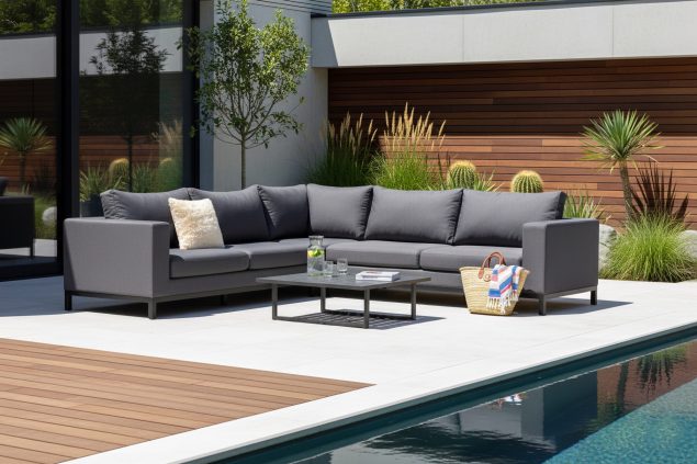 Flow. Square Straight Ecksofa sooty