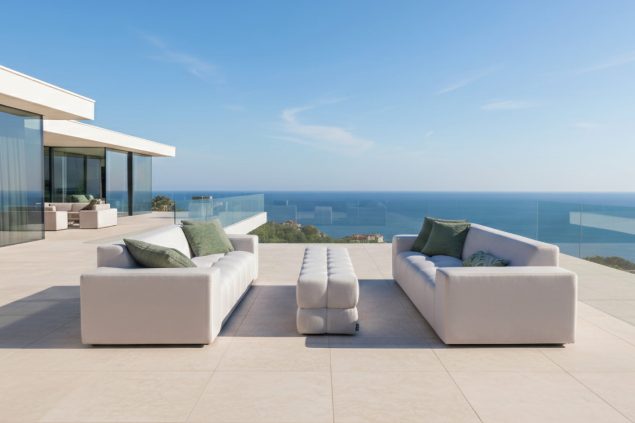 Flow Syra Lounge-Set im Ibiza-Stil graumel chalk mit Ottomane - SALE