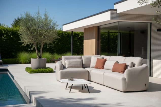 Flow Yavi L Lounge Sofa in Graumel Chalk