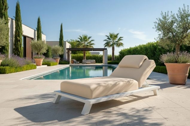 Flow. Crystal Daybed heather chalk mit weißem Rahmen