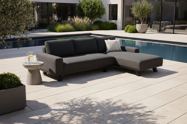 Flow. Easey Chaiselongue-Sofa sooty