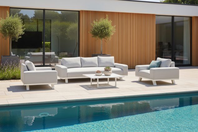 Flow. Easey Sofa-Set lead chiné