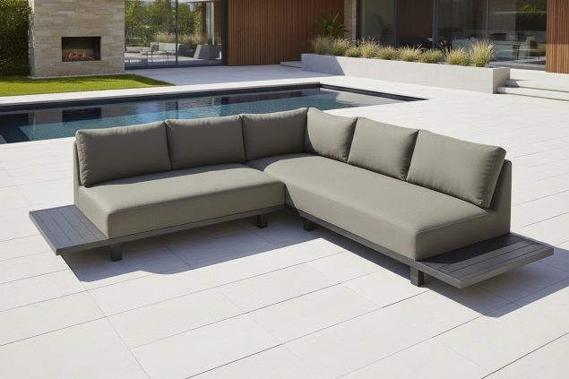 Flow. Emerald Plattform-Lounge Sofa Bamboo