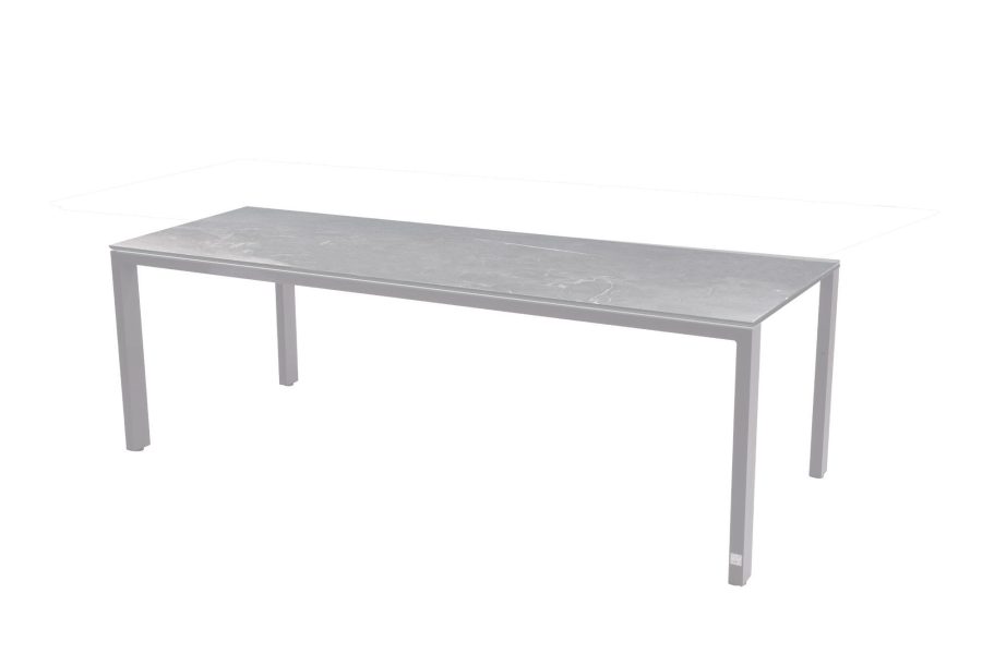 4 Seasons Outdoor Goa Tisch Frost grey mit Keramik-Tischplatte hellgrau 220 x 95 cm