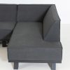 Flow. Quart Chaiselongue sooty mit der langen Seite rechts