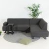 Flow. Quart Chaiselongue sooty mit der langen Seite rechts