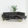Flow. Quart Chaiselongue sooty mit der langen Seite rechts