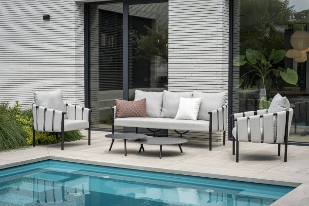 Flow. Ventura Stuhl-Sofa-Lounge-Set Graumel Chalk