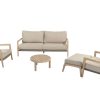 4 Seasons Outdoor Julia Loungeset mit Sem Tisch Ø 60 cm und Ottomane