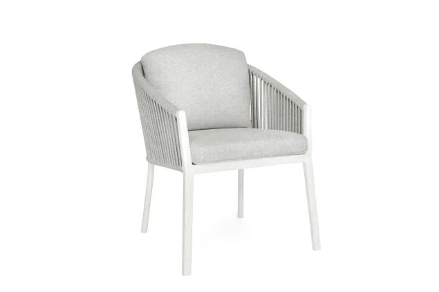 Suns Avero Gartenstuhl Matt white Fishbone weaving soft grey