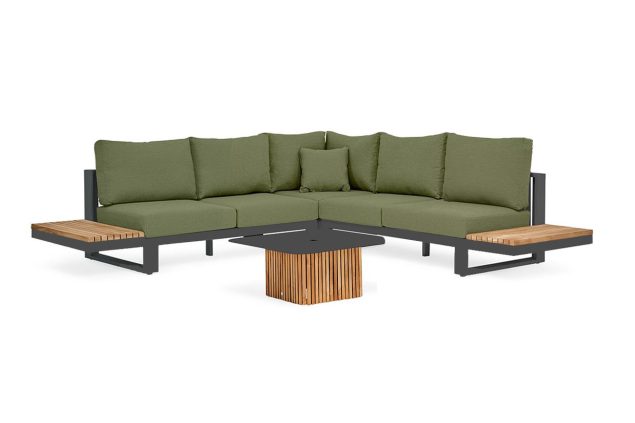 Suns Savona Sunproof Plattform-Ecksofa Waldgrün