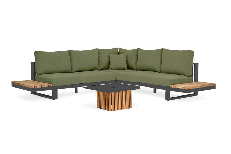 Suns Savona Sunproof hoekbank M forest green met platforms