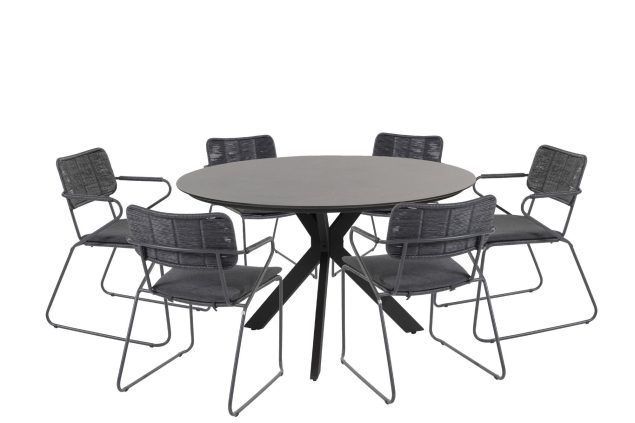 Taste by 4 Seasons Swing Gartenmöbel-Set anthrazit mit Locarno Tisch HPL Platte Ø 160 cm * Sale *