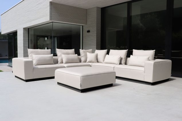 Flow Velora Eck-Loungebank Graumel chalk