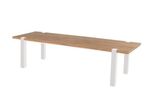 Hartman Esmee Gartentisch weiß mit Teakholzplatte 280 x 100 cm