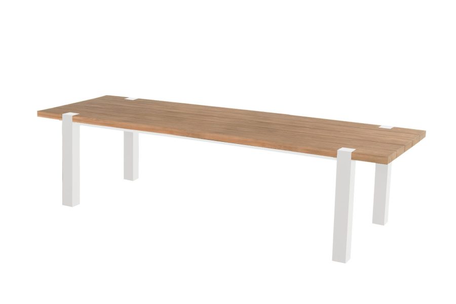 Hartman Esmee Gartentisch weiß mit Teakholzplatte 280 x 100 cm