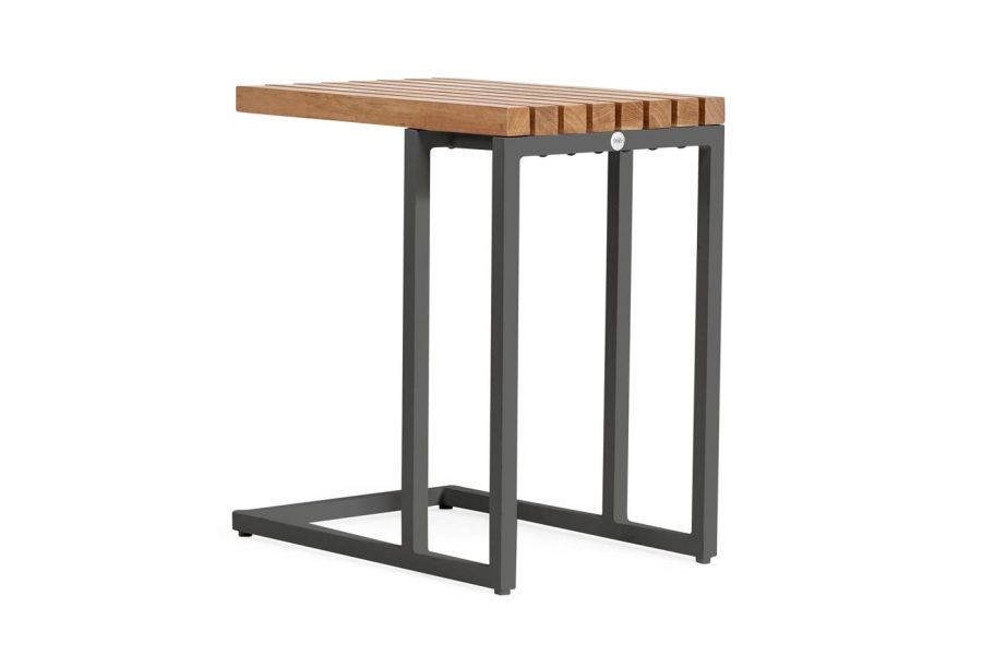 SUNS Savona loungetafel matt royal grey met teak blad 30 x 45 cm
